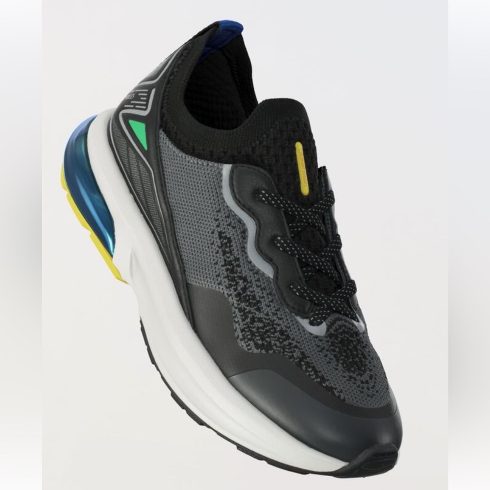 Zara Black and Gray Sneakers with Blue and Yellow Accents